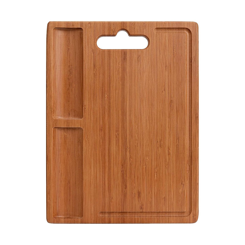 Bamboo Cutting Board for Kitchen with 2 Built-in Compartments