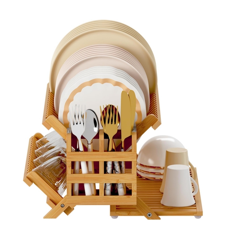 Exquisite bamboo dish rack makes kitchen life more comfortable