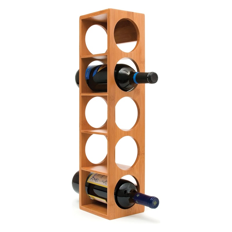 Bamboo wine display stands are suitable for various home decoration styles
