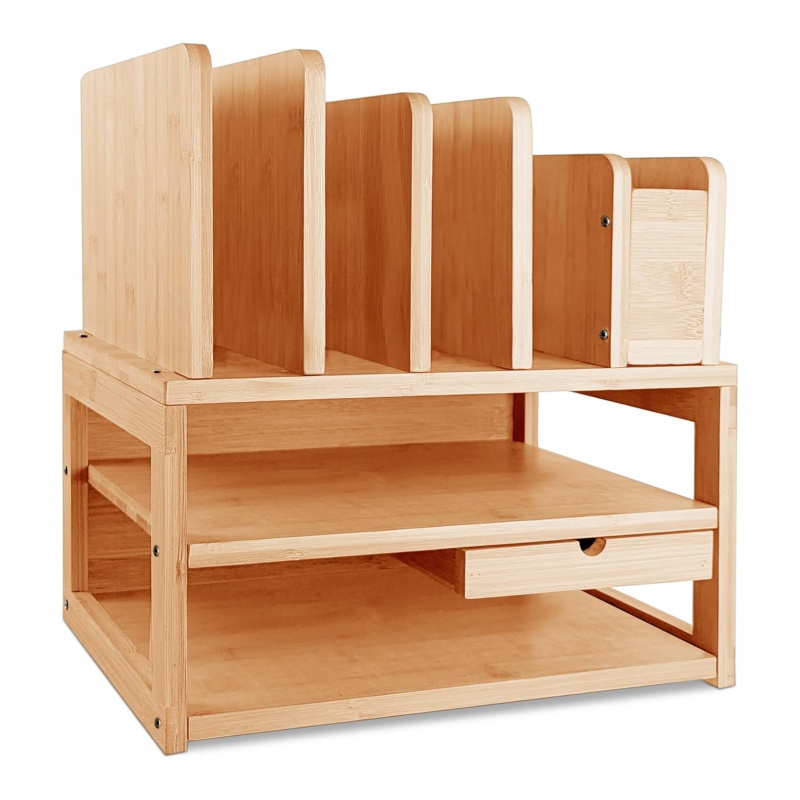 Wooden office storage organizer enhance the comfort of the office space