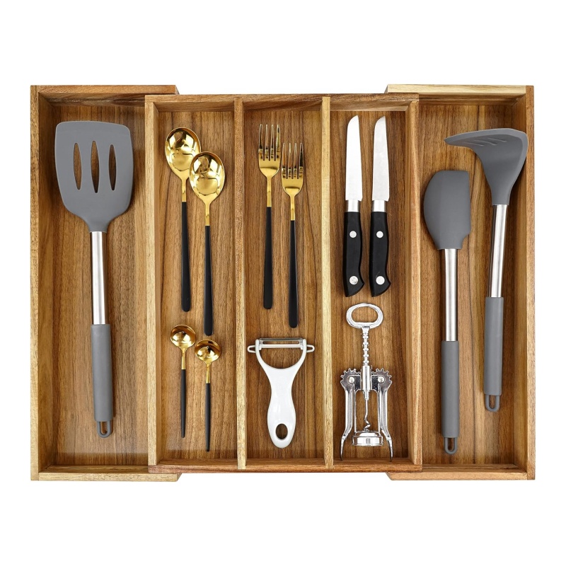 Wooden drawer storage techniques create a simple and efficient home space