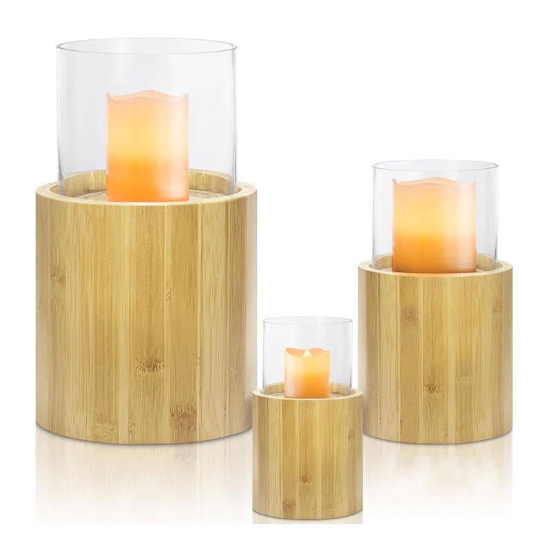 Bamboo candle bases are suitable for modern and minimalist style homes