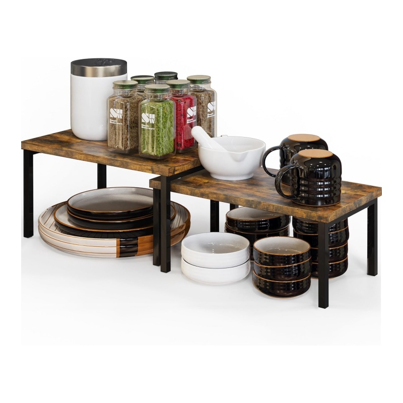 How to match wooden kitchen shelves with other kitchen furniture