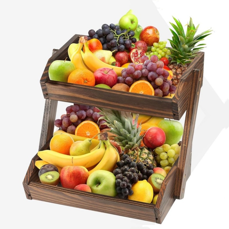 Wooden fruit baskets are an ideal choice for kitchen storage