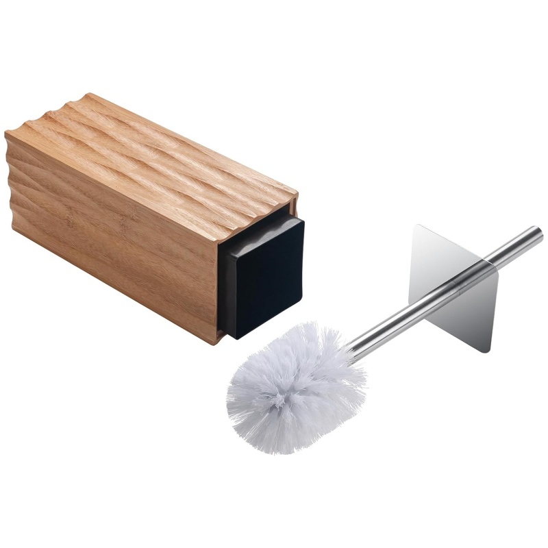 Wooden accessories make the bathroom environment closer to nature