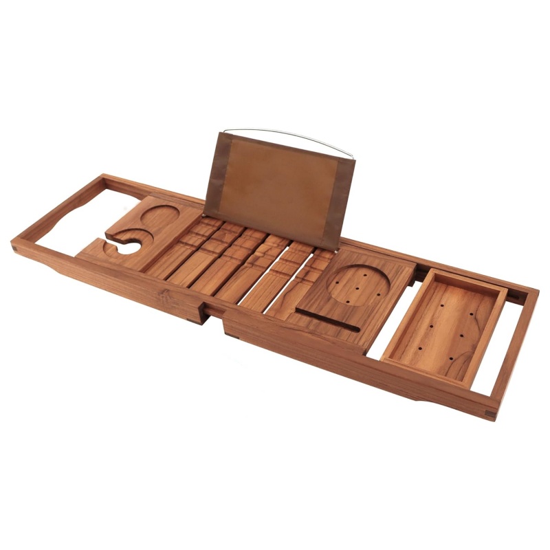 The wooden bathtub rack offers you an ultimate user experience