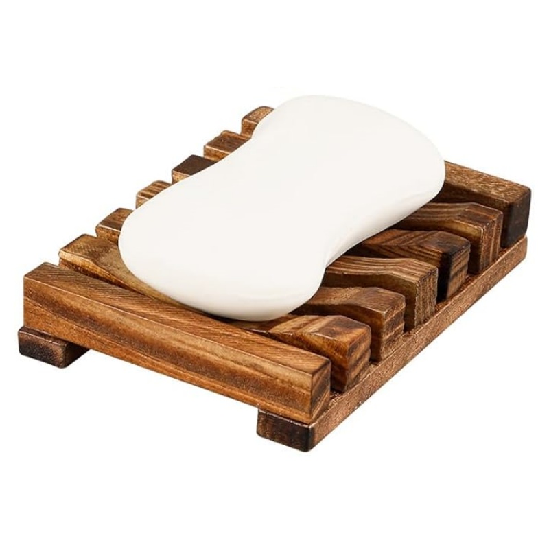 A wooden soap rack is essential in the bathroom to keep the space neater