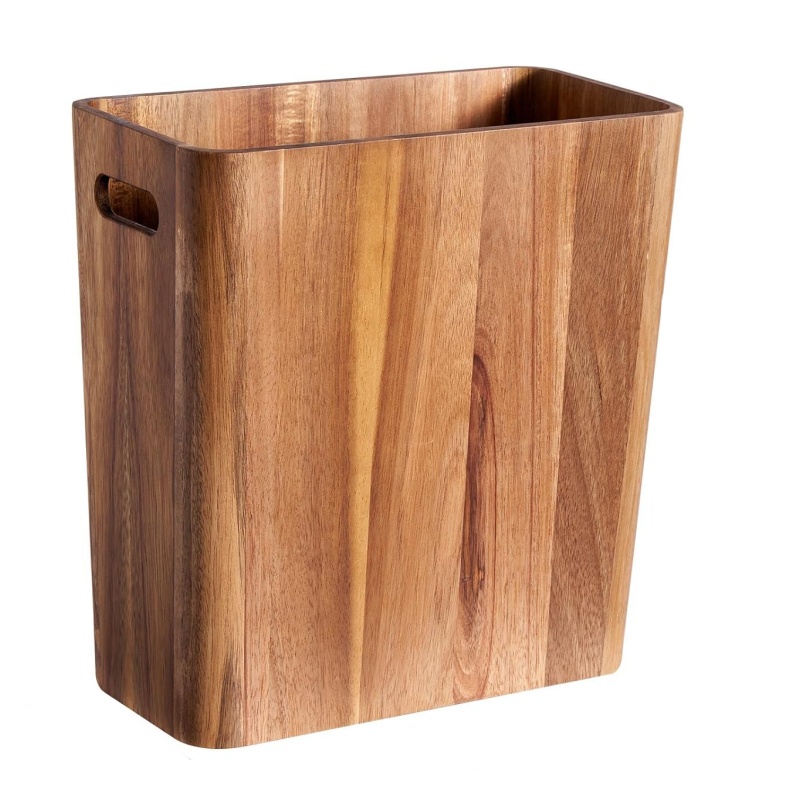 Wooden trash cans bring a fresh and natural feel to the home space