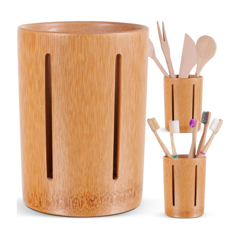 Bamboo toothbrush cups bring natural enjoyment and enhance home experience