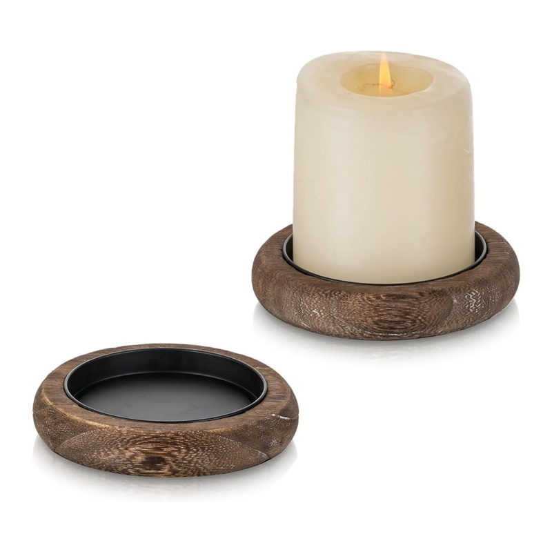 The wooden candle base brings you a natural and simple living experience