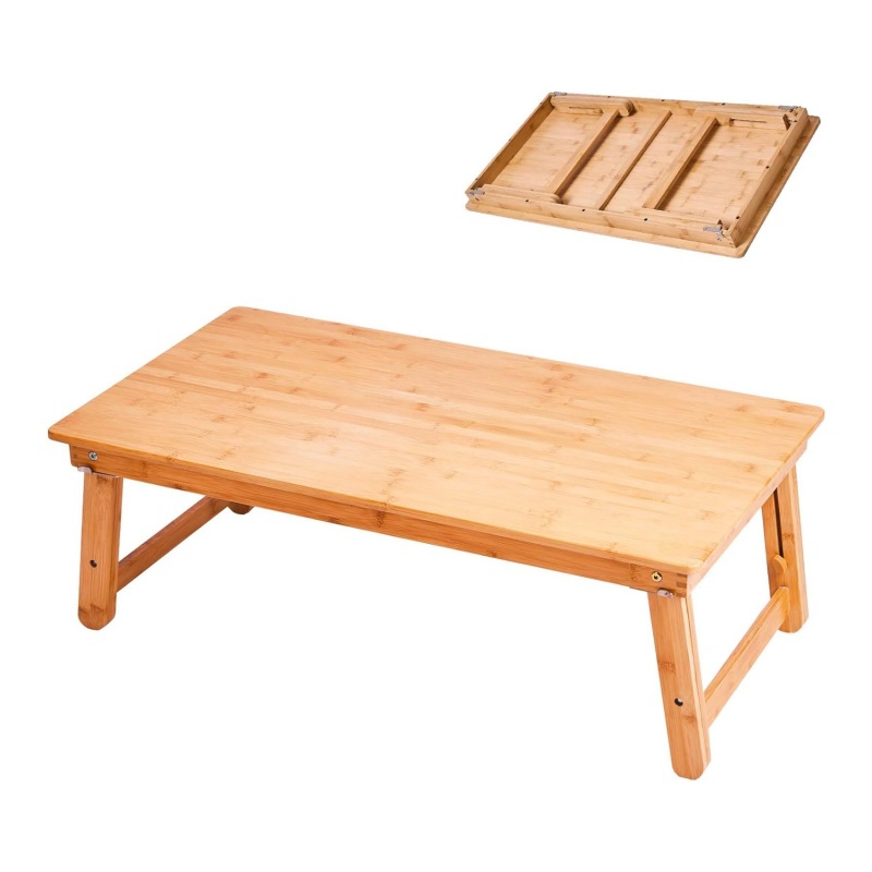 The bamboo folding table is stable and does not shake