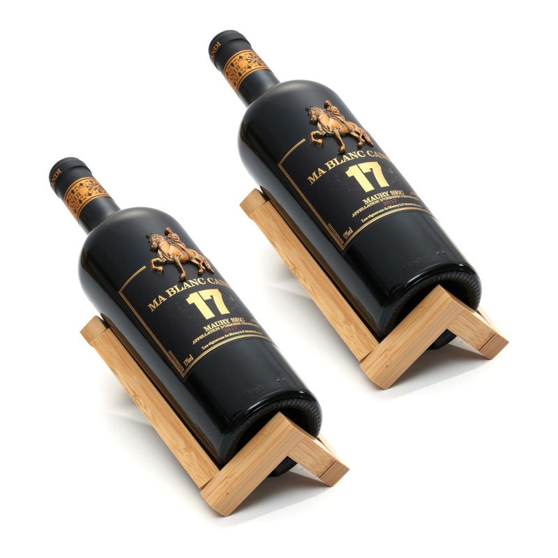 The bamboo wine display rack adds a natural touch to your home