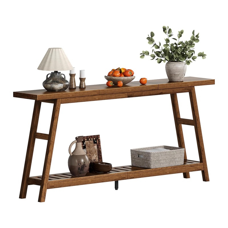 The wooden sofa table is multi-functional and extremely cost-effective